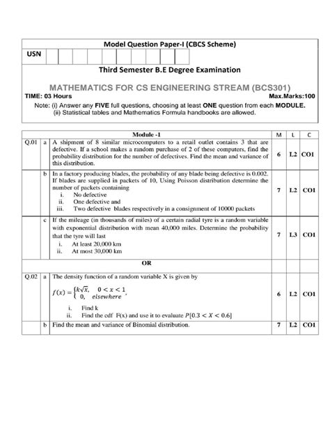 Read B Sc Third Sem Model Question Paper 