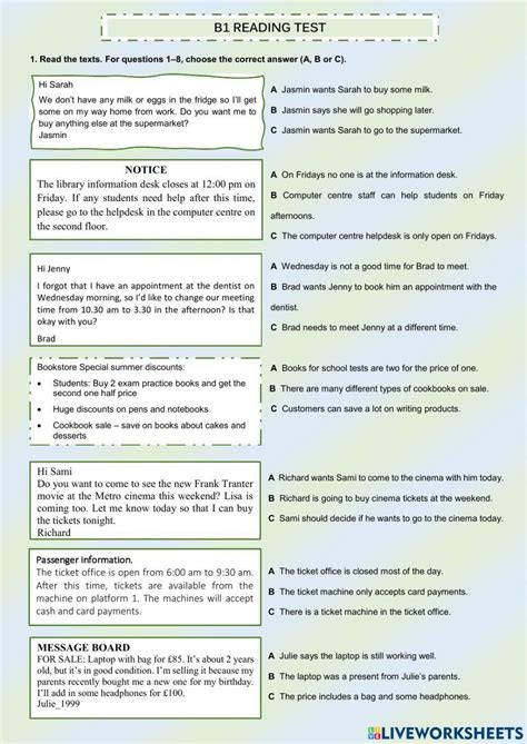 B1 Reading Comprehension With Key 2