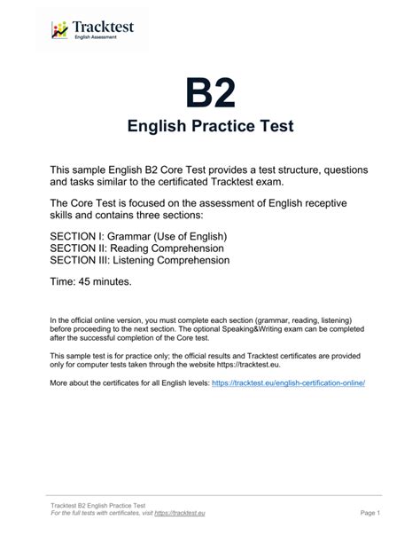 B2 English Test With Answer Key