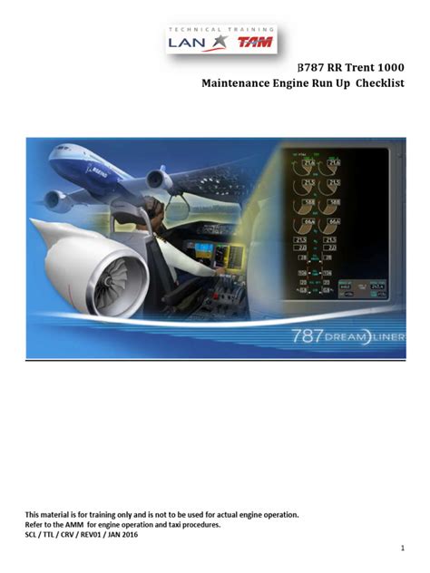 B767 Engine Run Up Checklist