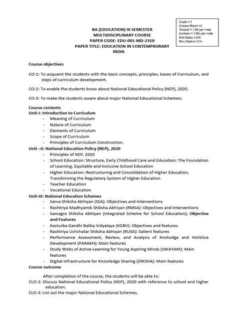 ba 3rd semester syllabus davanagere university
