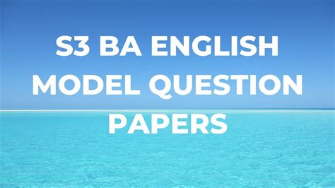 Ba English Model Question Papers Second Year