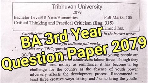 Read Ba 3Rd Year Question Paper 