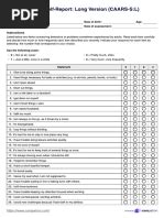 Baars Iv Score Sheet