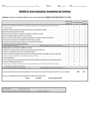 Baars Iv Scoring Sheet