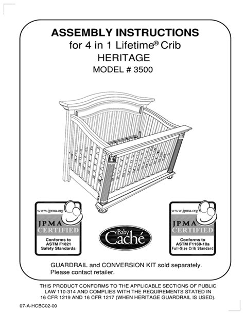 Baby Cache Crib Instructions