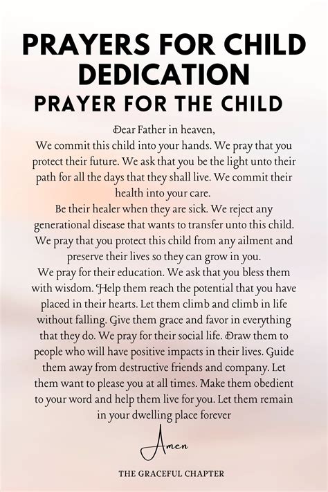 baby dedication parents prayer examples