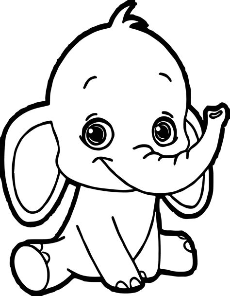 Baby Elephant Coloring Pages For Kids To Color Baby Elephant Coloring Pages Printable - Baby Elephant Coloring Pages Printable