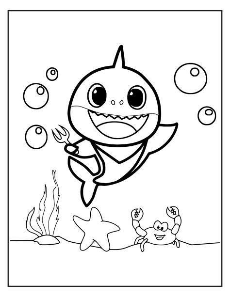 Baby Shark Coloring Template