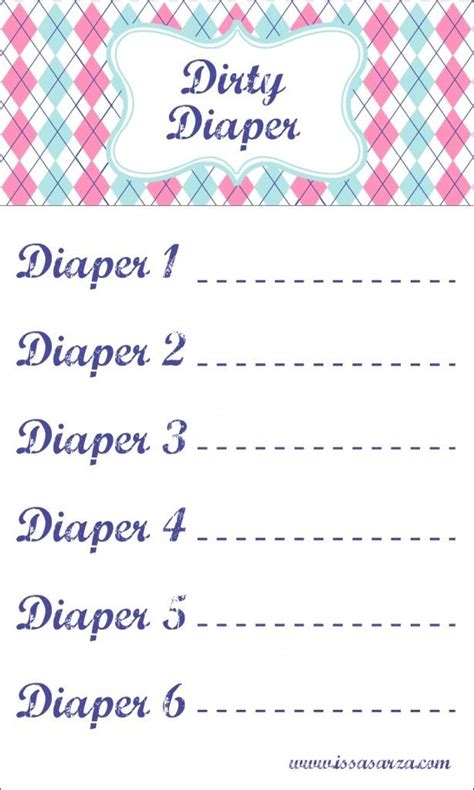 Baby Shower Dirty Diaper Template