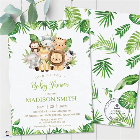 Baby Shower Invitations Jungle