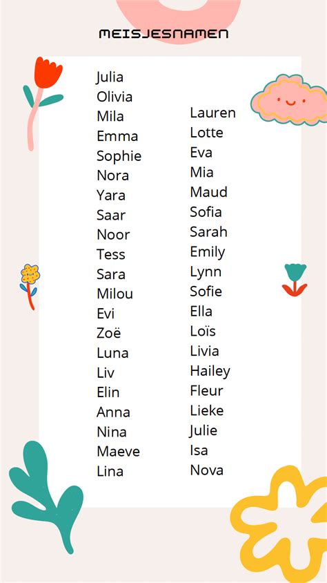 babynamenlijst meisjes