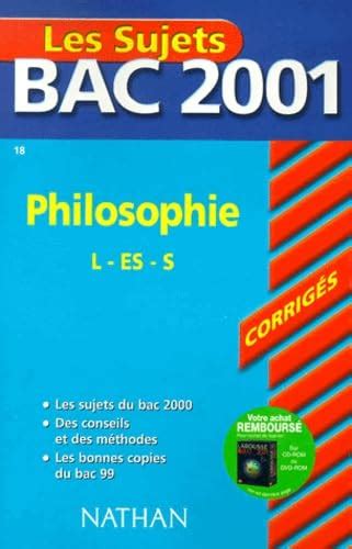 Bac 2001 Philospohie Terminale L Es S Sujets Corr