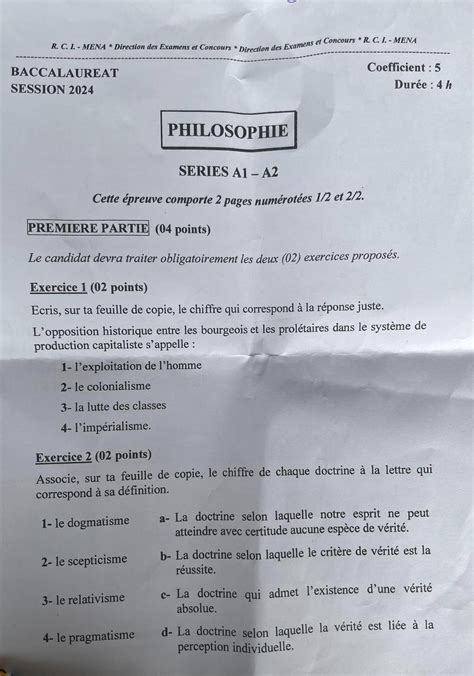 Bac Philo 2024 Corrigé
