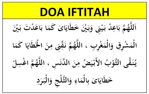 bacaan doa iftitah