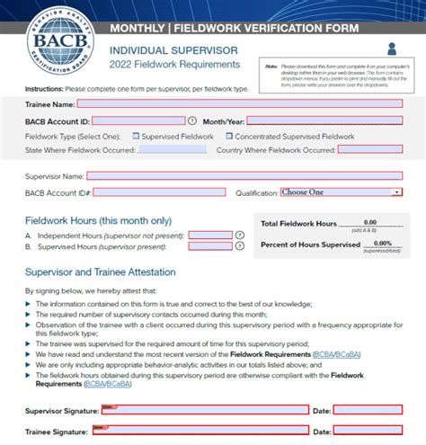 Bacb Example Verification Form