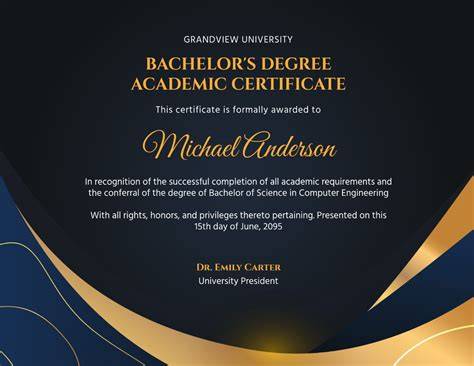 bachelor degree certificates templates