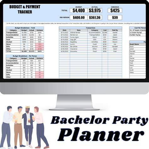 bachelor party planner template