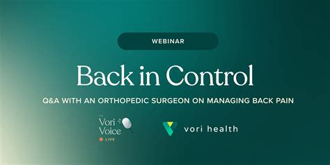 Back In Control A Surgeon S Roadmap Out Of Chroni