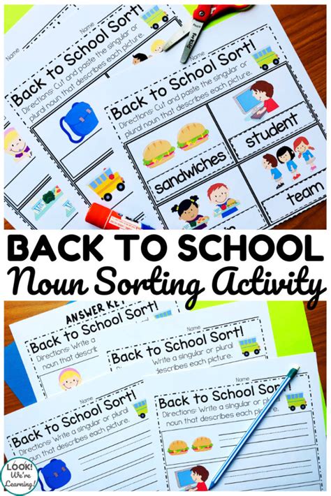 Back To School Noun Practice For Second Grade Back To School Second Grade - Back To School Second Grade