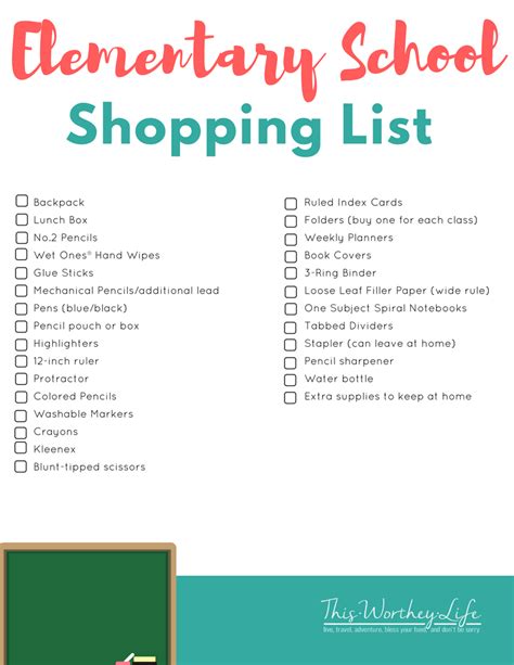 Back To School Shopping List For Kindergarten School Stuff For Kindergarten - School Stuff For Kindergarten