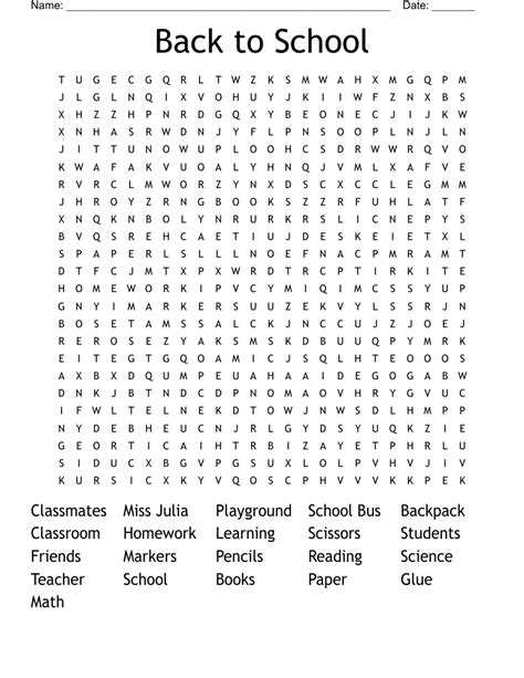 Back To School Word Search Wordmint Back To School Word Search - Back To School Word Search