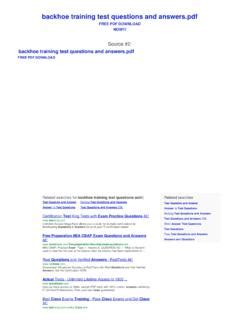 backhoe training test questions and answers
