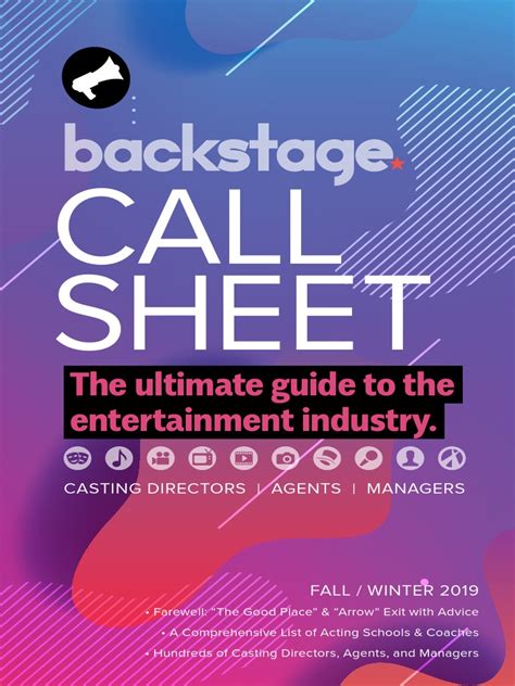 Backstage Call Sheet Winter 2019 5