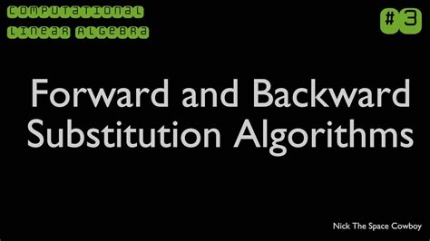 backward substitution algorithm matlab