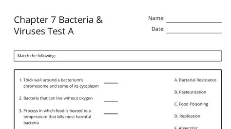 Bacteria And Viruses Chapter Test