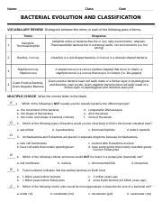 Bacterial Evolution And Classification Answer Key