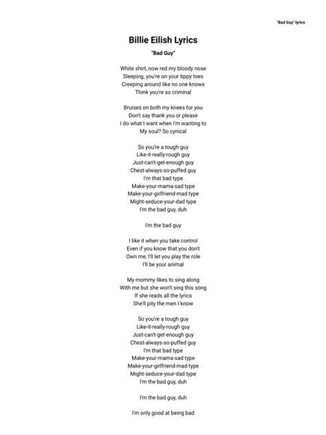 Bad Guy Lyrics