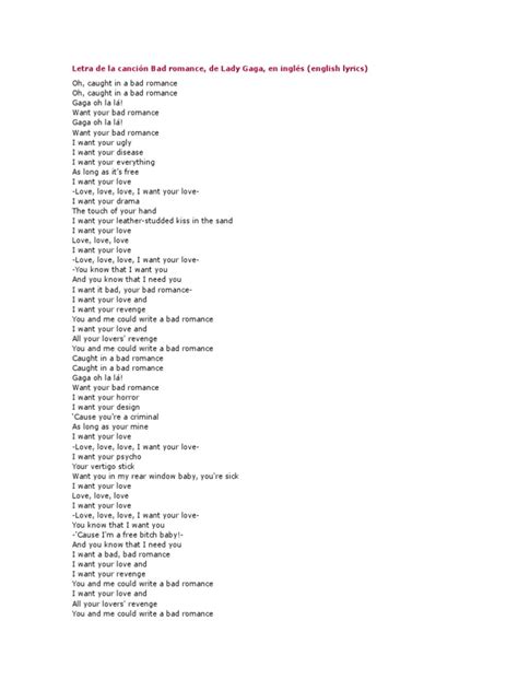 Bad Romance Letra