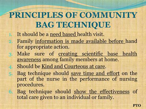 Bag Technique Purpose