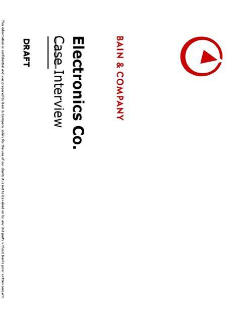 Bain Case Electronics Co Case Interview
