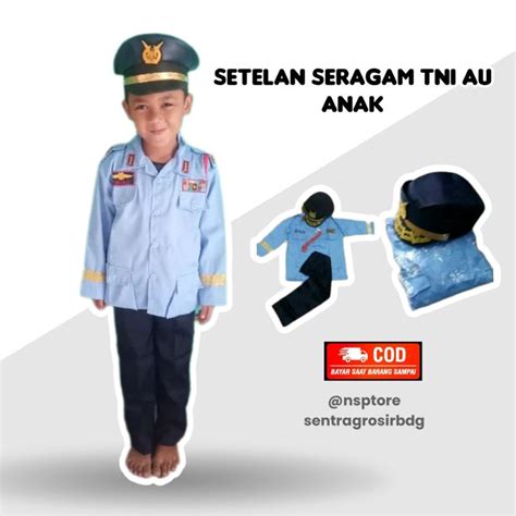 Baju Angkatan  Baju Tni Au Anak Seragam Angkatan Udara Lengan - Baju Angkatan