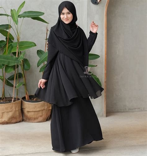 baju gamis hitam cocok dengan jilbab warna apa