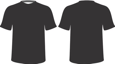 Baju Hitam Depan Belakang  Svg Apparel Shirt T Shirt Template - Baju Hitam Depan Belakang
