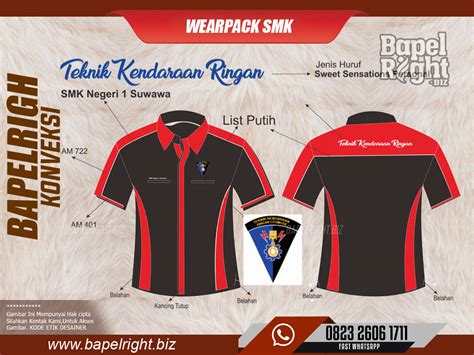 Baju Jurusan K3  Wearpack Smk Tkr Desain Seragam Baju Jurusan Terbaru - Baju Jurusan K3