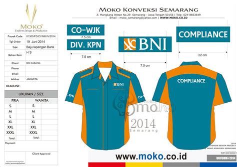 Baju Jurusan Perbankan  Baju Kerja Bank Bni Cabang Jakarta Moko Konveksi - Baju Jurusan Perbankan