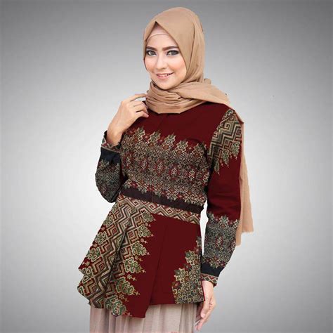 Baju Kantor Batik Wanita Muslimah Modern Harmoni Elegan Baju Kantor Wanita Modern - Baju Kantor Wanita Modern