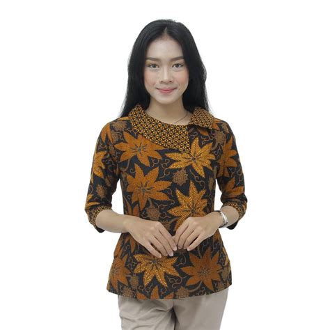 Baju Kantor  Model Baju Batik Atasan Wanita Kantor Yang Elegan - Baju Kantor