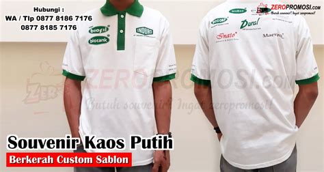 Baju Kaos Berkerah  Produksi Souvenir Kaos Berkerah Berwarna Custom Bordir Logo - Baju Kaos Berkerah