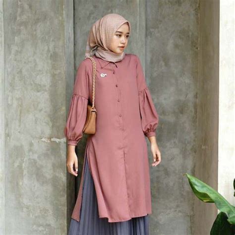 Baju Lengan Panjang  51 Inspirasi Modis Model Baju Batik Kombinasi Lengan - Baju Lengan Panjang