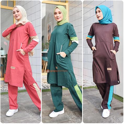 Baju Olahraga Muslimah  Jual Pakaian Olahraga Model Terbaru Wanita Muslimah Hijab - Baju Olahraga Muslimah