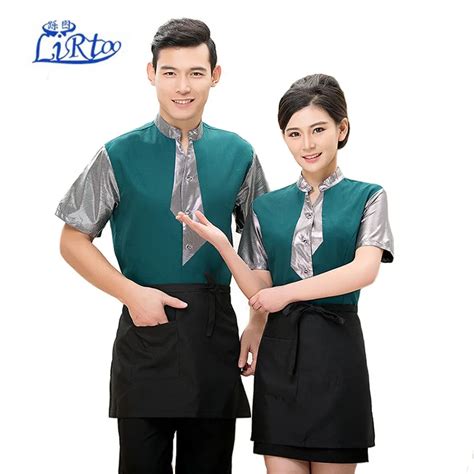Baju Pelayan Restoran  Summer Waiter Short Sleeve Work Clothes Waiter And - Baju Pelayan Restoran