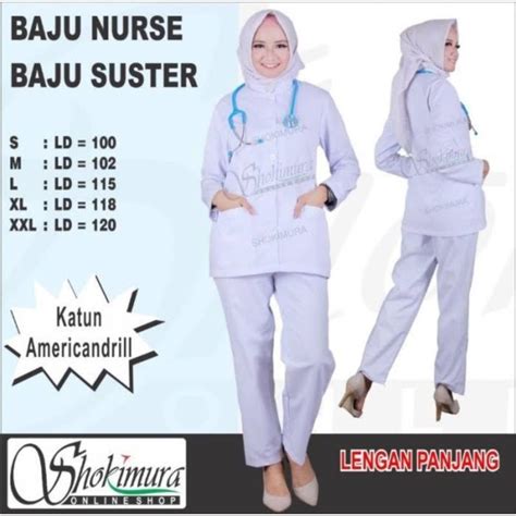 Baju Perawat  Scrub Seragam Perawat Blus Pria Kaus Pekerja Saku - Baju Perawat