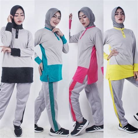 Baju Senam Muslimah Modis  Harga Baju Olahraga Wanita Muslimah Setelan Kekinian Terbaru - Baju Senam Muslimah Modis