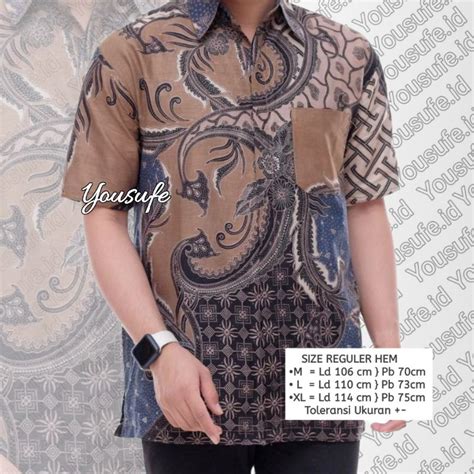 Baju Sinoman  Jual Baju Batik Pria Lengan Pendek Katun Halus - Baju Sinoman