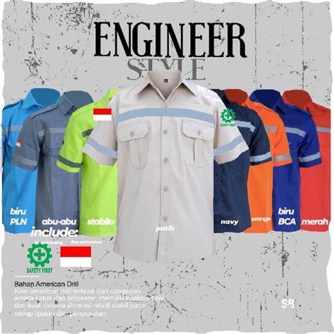 Baju Tambang  Kemeja Safety K3 Baju Proyek Kerja Tambang Wearpack - Baju Tambang